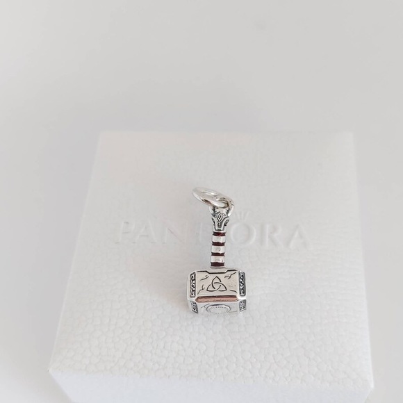 Pandora Marvel The Avengers Thor's Hammer Dangle Charm Avengers Silver - Picture 1 of 6